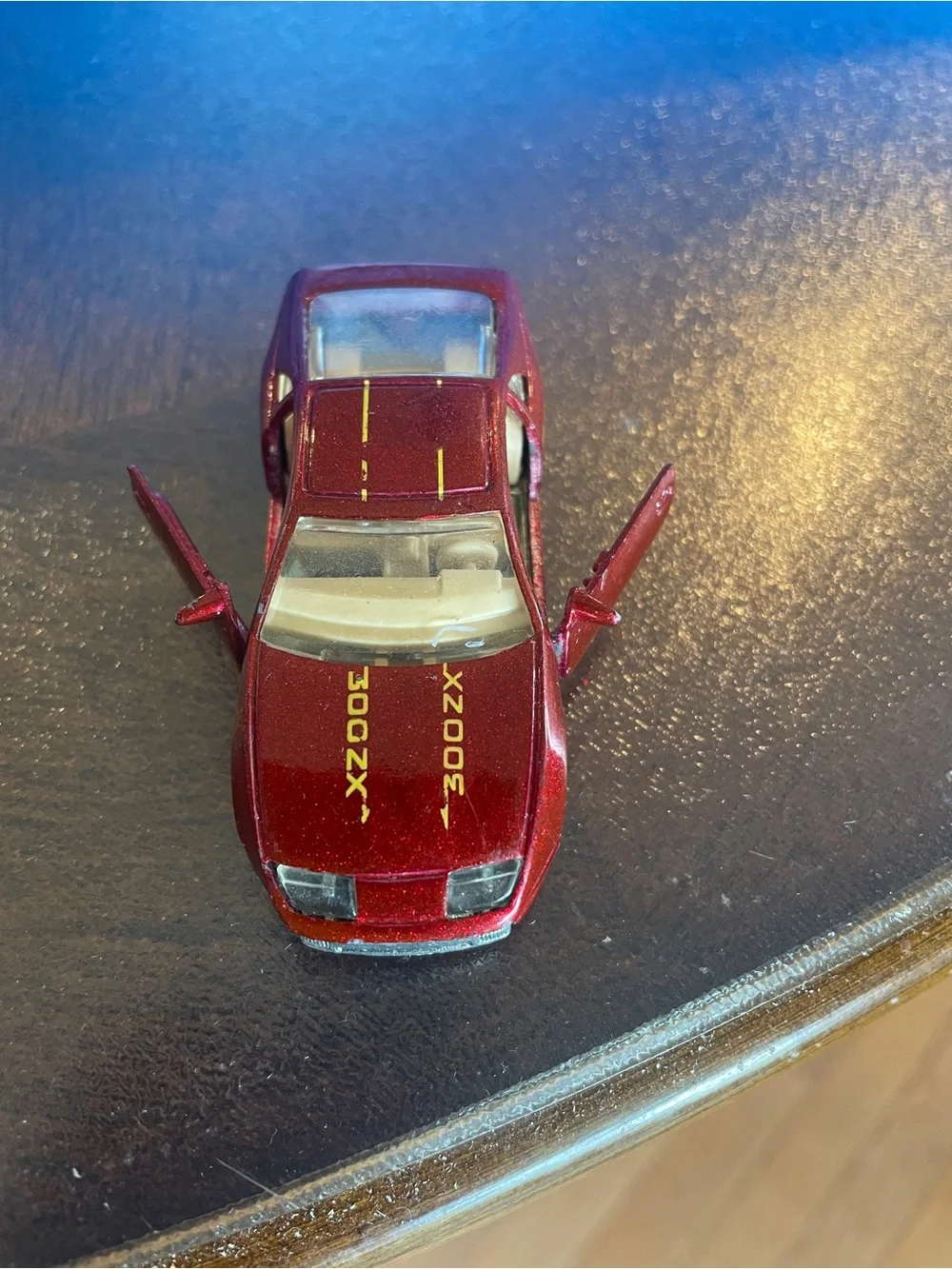 Vintage Hot Wheels 1989 Nissan 300ZX Rare Metal Flake RED Doors Open Loose